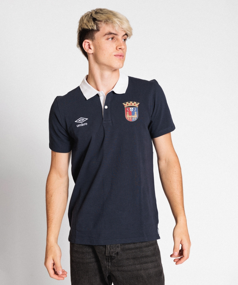 Polo Umbro Torreense Contrast Pique Navy / White