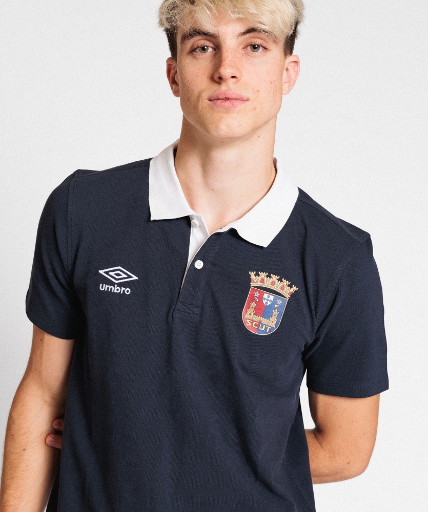 Polo Umbro Torreense Contrast Pique Navy / White