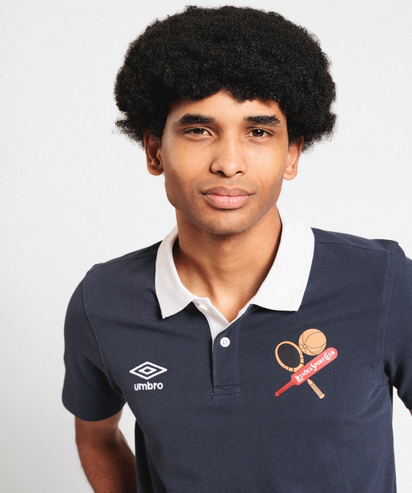 Polo Umbro Leixões Contrast Pique Navy / White 2