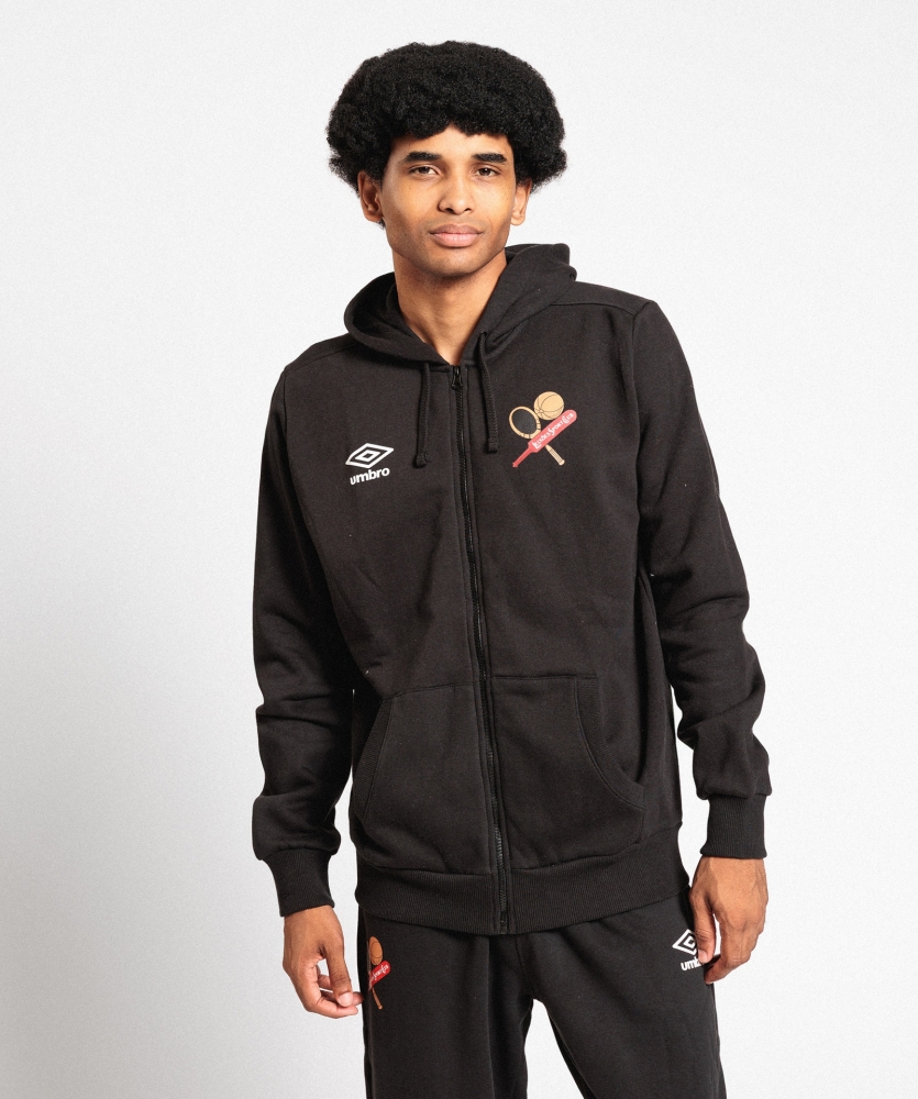 Chaqueta Umbro Leixões Wardrobe Zip Hoodie Small Logo Black