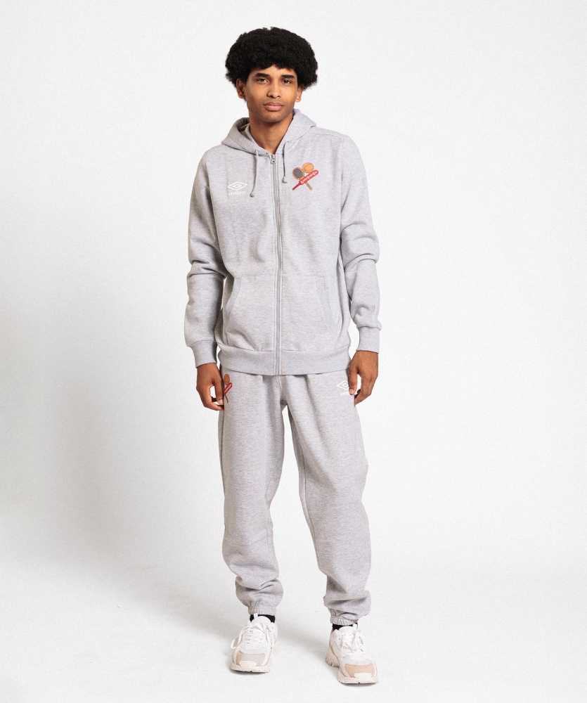 Chaqueta Umbro Leixões Wardrobe Zip Hoodie Small Logo Grey / White / Grey