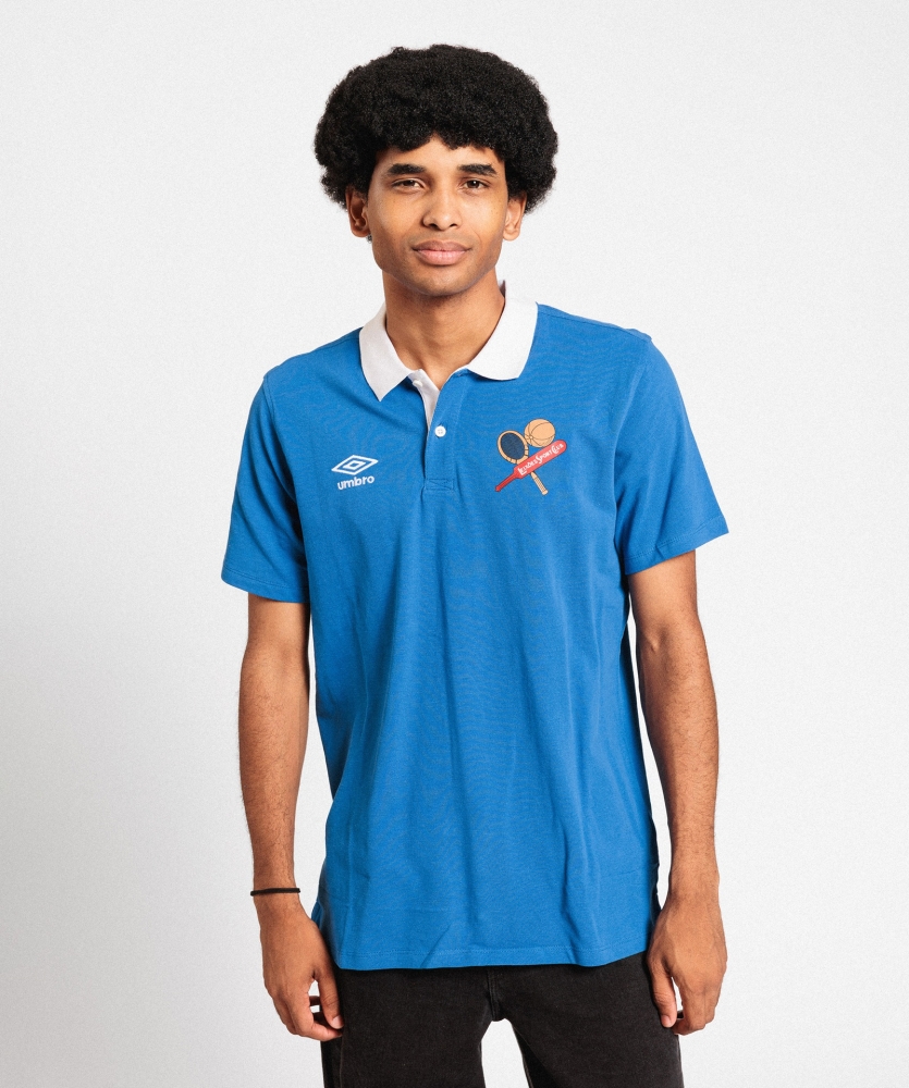Polo Umbro Leixões Contrast Pique Blue / White