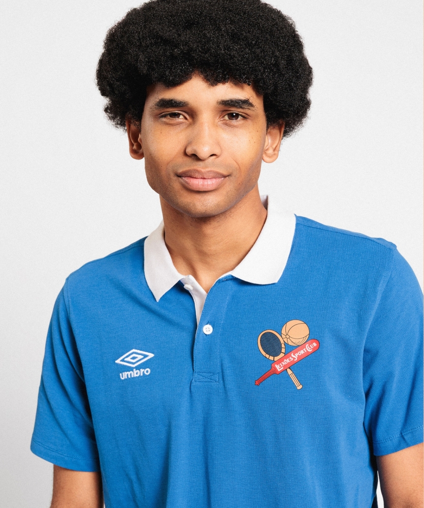 Polo Umbro Leixões Contrast Pique Blue / White 2