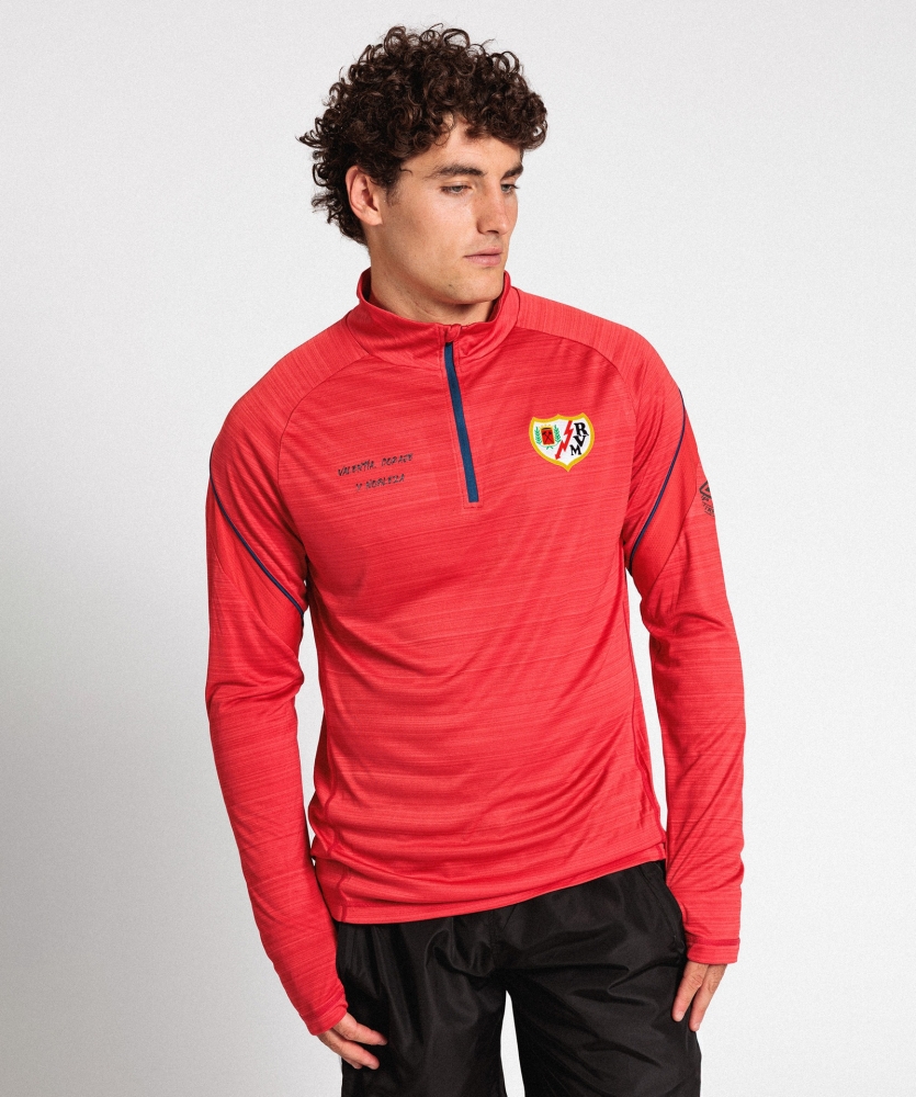 Sudadera Umbro Rayo Vallecano Nobleza Pro Training Half Zip Top Rococco Red Marl