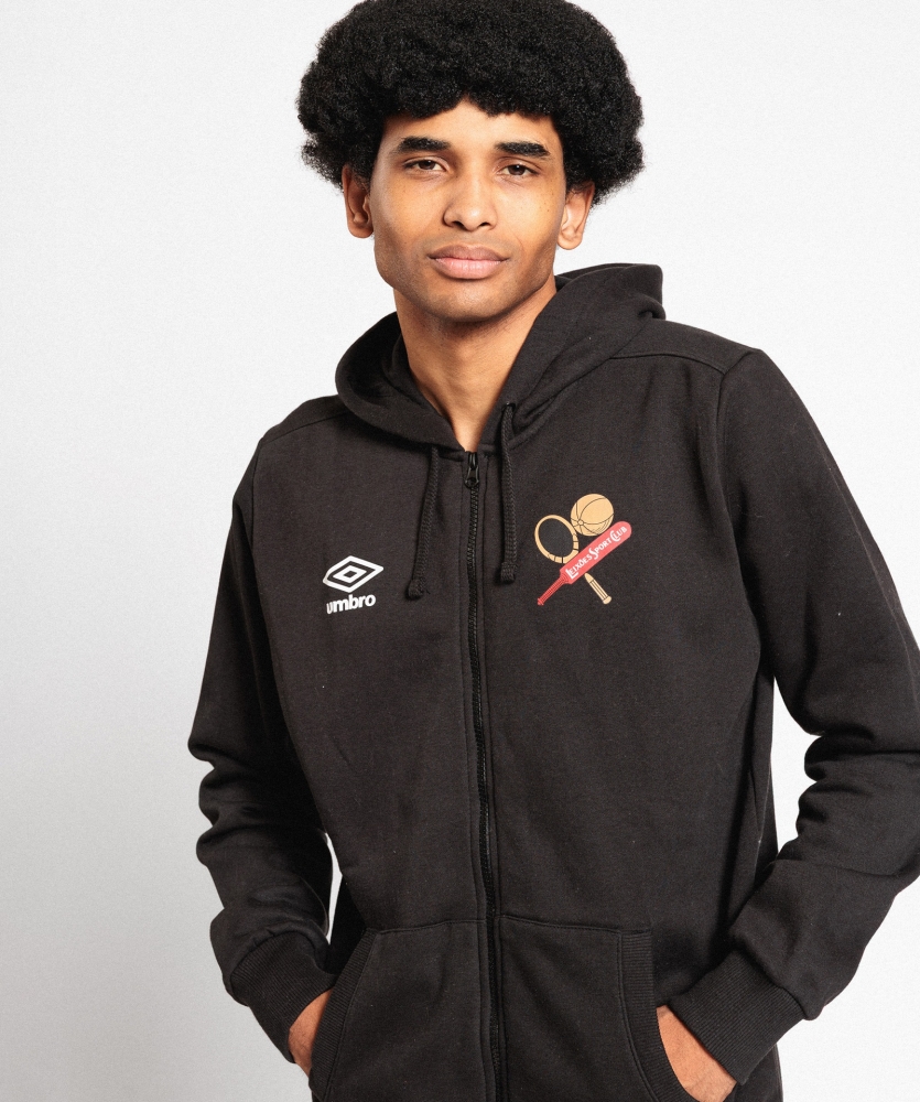 Chaqueta Umbro Leixões Wardrobe Zip Hoodie Small Logo Black