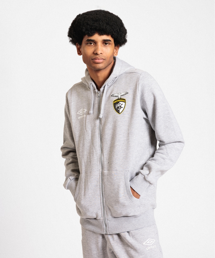 Chaqueta Umbro Portimonense Wardrobe Zip Hoodie Small Logo Grey / White / Grey
