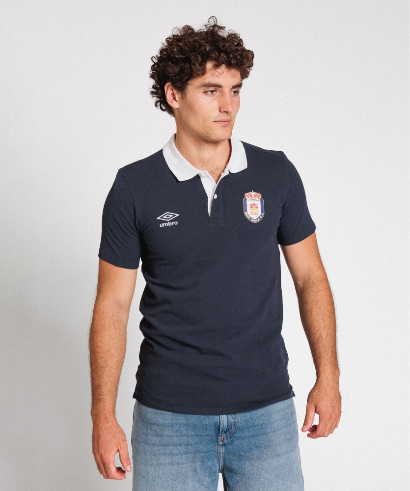 Polo Umbro Real Ávila Contrast Pique Navy / White