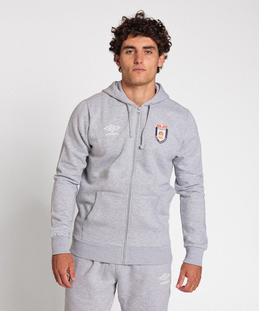 Chaqueta Umbro Real Ávila Wardrobe Zip Hoodie Small Logo Grey / White / Grey