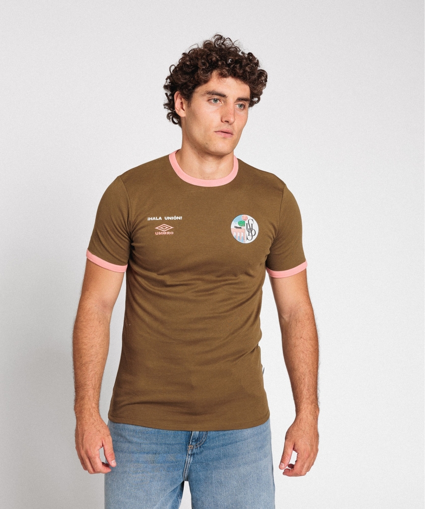 Camiseta Umbro Salamanca Ringer Dark Olive / Peach Blossom
